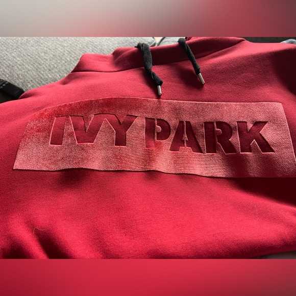 Ivy Park Red Oversized Hoodie Dress with Velvet Logo - Picture 1 of 6
